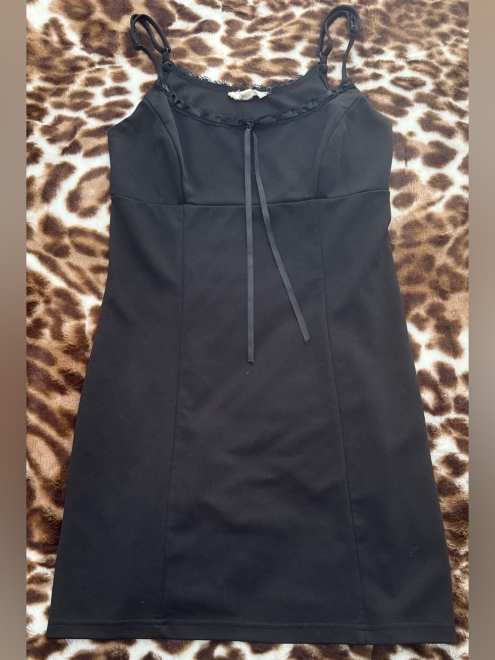 Black Dress with Lace Trim